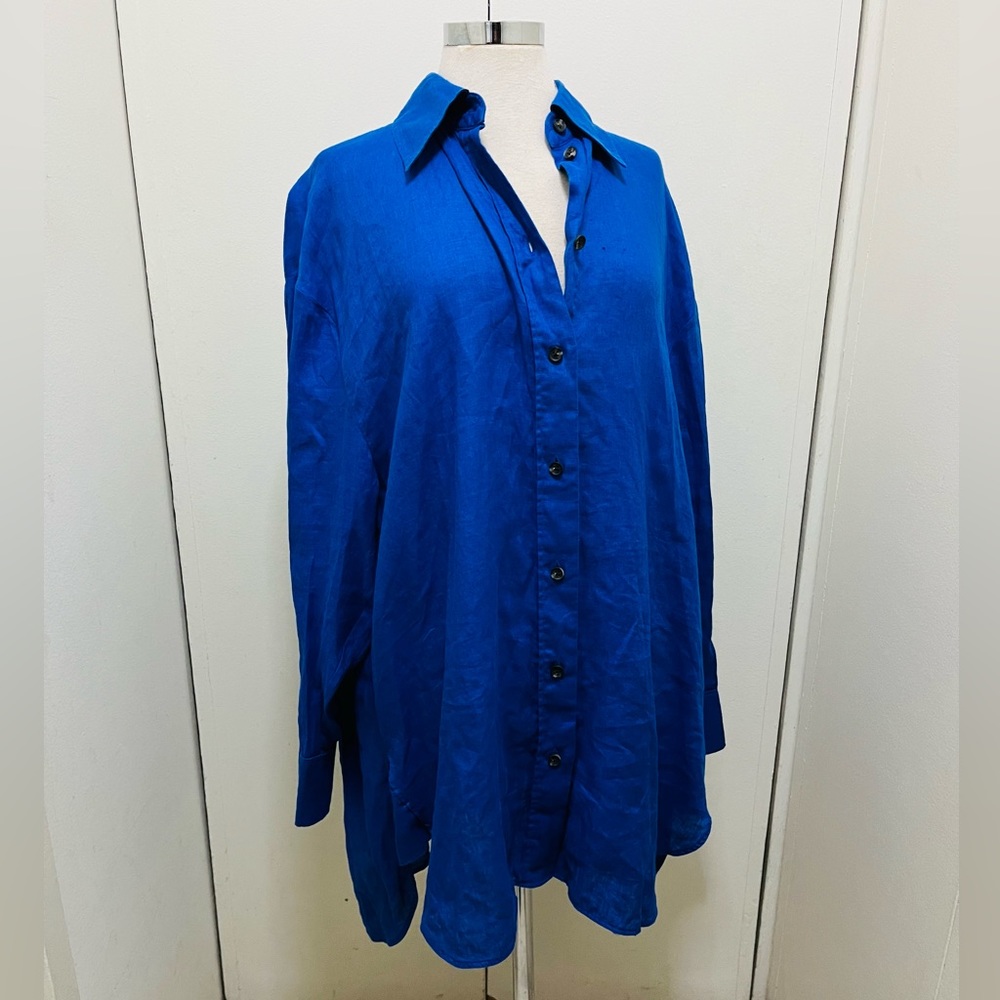 COS Linen Long Sleeve Button-Up Tunic